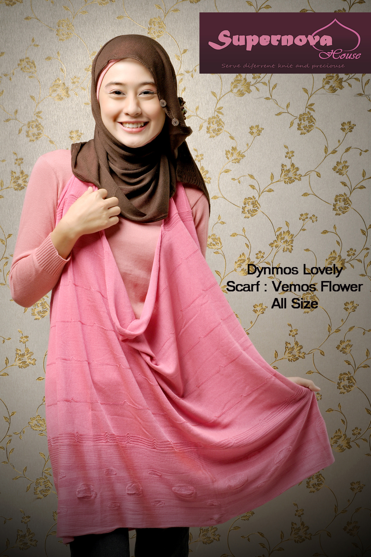Dynmous Lovely Pink Tua | Baju Muslim GAMIS Modern