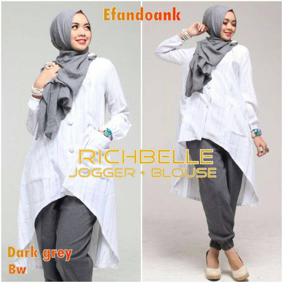 Baju Muslim GAMIS Modern Richbelle DG B White
