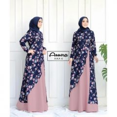 Chania Dress D Pink by Rana – Baju Muslim GAMIS Modern